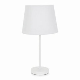 Valuelights Charles White Table Lamp With Tapered Shade And Bulb - thumbnail 2