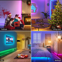 Lepro 10M (5Mx2) Led Strip Light Kit, Remote Control, Dimmable, Rgb Color Changing, Stick On, Plug In - thumbnail 9