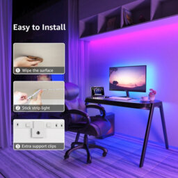 Lepro 10M (5Mx2) Led Strip Light Kit, Remote Control, Dimmable, Rgb Color Changing, Stick On, Plug In - thumbnail 6