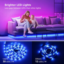 Lepro 10M (5Mx2) Led Strip Light Kit, Remote Control, Dimmable, Rgb Color Changing, Stick On, Plug In - thumbnail 4