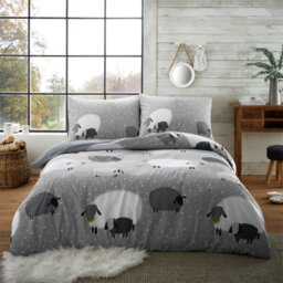 Gc Gaveno Cavailia Shepherd's Comfort Duvet Cover Bedding Set Grey Double 3Pc With Sheeps Printed Quilt Cover - thumbnail 1