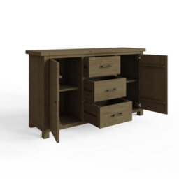 FWSTYLE Large 3 Drawer 2 Door Sideboard Solid Natural Reclaimed Pine - thumbnail 3