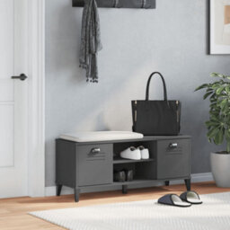 Walplus Shoe Bench Viken Anthracite Grey 106X35X45 Cm Engineered Wood - thumbnail 3