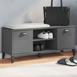 Walplus Shoe Bench Viken Anthracite Grey 106X35X45 Cm Engineered Wood - thumbnail 1
