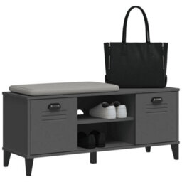 Walplus Shoe Bench Viken Anthracite Grey 106X35X45 Cm Engineered Wood - thumbnail 4