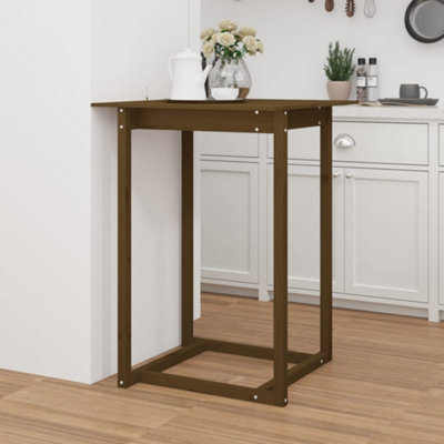 Vidaxl Bar Table Honey Brown 80X80X110 Cm Solid Wood Pine - image 1