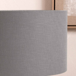 Pacific Lifestyle 55Cm Grey Linen Drum Table Lampshade Self Lined Cylinder Floor Lamp Shade - thumbnail 2