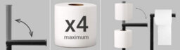 Toilet Roll Holder Rea P70505 Black - thumbnail 4