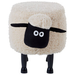 Beliani Beige Sheep Footstool With Lift-Up Storage, Plush Faux Fur, Rubberwood Legs, 55 X 35 X 40 Cm - thumbnail 5