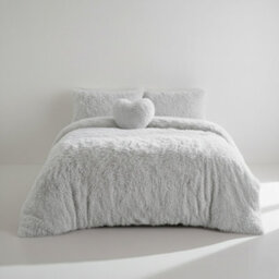 Super Fluffy Duvet Cover Ultra Soft, Cloud-Like Comfort Snug Sleep Silver - thumbnail 2