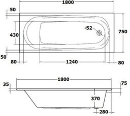 Affine Bathroom Suite 1800 X 750 Single Curved Bath Toilet Basin Sink Vanity Unit White - thumbnail 7
