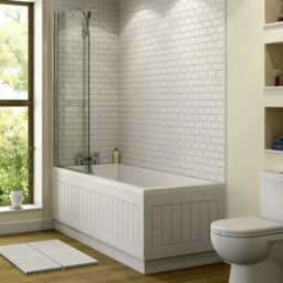 Affine Bathroom Suite 1800 X 750 Single Curved Bath Toilet Basin Sink Vanity Unit White - thumbnail 4