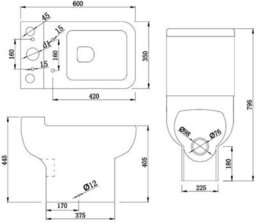 Affine Bathroom Suite 1800 X 750 Single Curved Bath Toilet Basin Sink Vanity Unit White - thumbnail 8