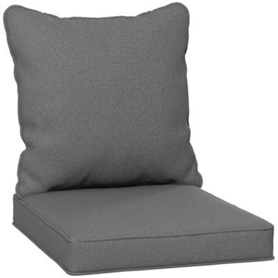 Outsunny Cushion Set With Seat & Back Pad, Cushion Only, Dark Grey - image 1