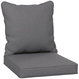 Outsunny Cushion Set With Seat & Back Pad, Cushion Only, Dark Grey - thumbnail 1