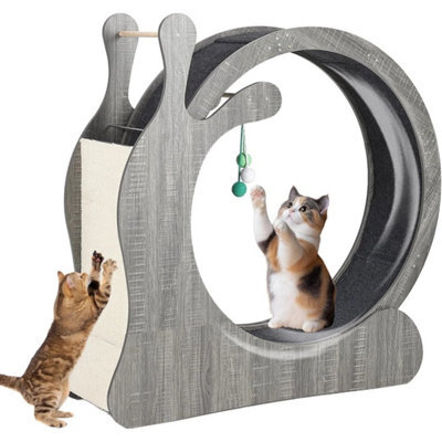 Cat Wheel Exerciser Large 3In1 Cat Treadmill W/ Scratching Board Play Ball - image 1