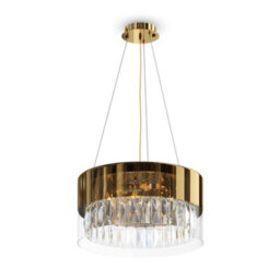 Luminosa Lighting Luminosa Wonderland Modern Cylindrical Pendant Ceiling Light Gold - thumbnail 1