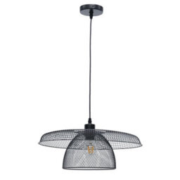 First Choice Lighting Cassidy Large Layered Black Mesh Ceiling Pendant Light - thumbnail 1
