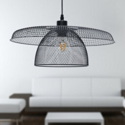 First Choice Lighting Cassidy Large Layered Black Mesh Ceiling Pendant Light - thumbnail 5