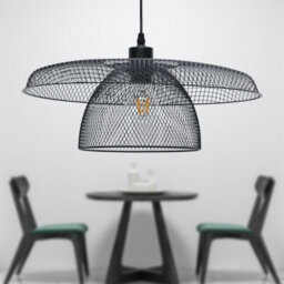 First Choice Lighting Cassidy Large Layered Black Mesh Ceiling Pendant Light - thumbnail 4