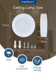 Aigostar 6W Led Ceiling Lights, 620Lm Round Led 6500K Cool White Pack Of 2 - thumbnail 5