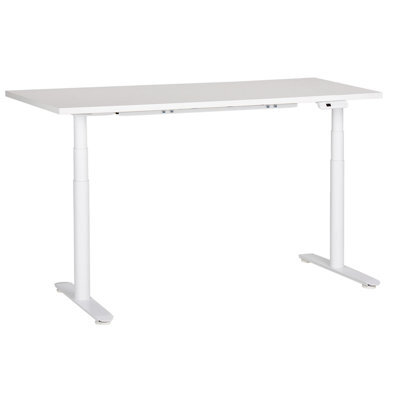 Beliani Electric Adjustable Standing Desk Destinas White 160 Cm 72 Cm - image 1
