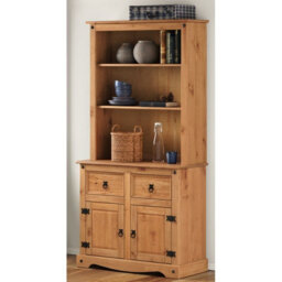 Mercers Furniture Corona 2 Door 2 Drawer Dresser Sideboard Open Kitchen Storage Solid Pine With Mexican Styling