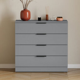 Lassic Vida Designs Trega Grey 4 Drawer Chest Compact Space-Saving Bedroom Storage Unit, Engineered Wood (H)740mm X (W)660mm X (D)360mm - thumbnail 2