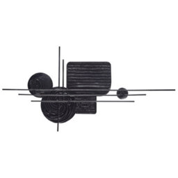 Wyld And Coco Grey Iron Hanging Wall Decor, Irregular Modern Accent, Ready-To-Hang Horizontal Wall Art (W100 X H50Cm) - thumbnail 3
