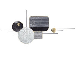 Wyld And Coco Grey Iron Hanging Wall Decor, Irregular Modern Accent, Ready-To-Hang Horizontal Wall Art (W100 X H50Cm) - thumbnail 1