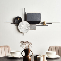 Wyld And Coco Grey Iron Hanging Wall Decor, Irregular Modern Accent, Ready-To-Hang Horizontal Wall Art (W100 X H50Cm) - thumbnail 2