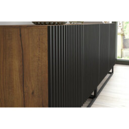 Creative Furniture Ripple Duo Sideboard 200Cm - Oak & Black Fluted Doors - thumbnail 5