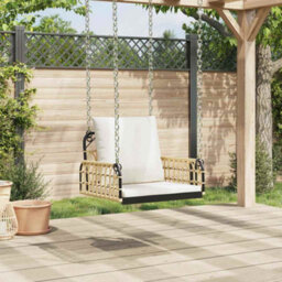 Walplus Swing Chair With Cushions 63X58X39 Cm Poly Rattan And Steel - thumbnail 3