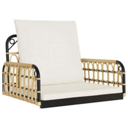 Walplus Swing Chair With Cushions 63X58X39 Cm Poly Rattan And Steel - thumbnail 2