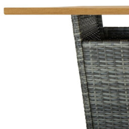 Berkfield Bar Table Grey 80X80X110 Cm Poly Rattan And Solid Acacia Wood - thumbnail 5