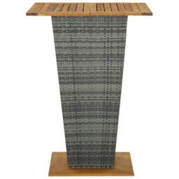 Berkfield Bar Table Grey 80X80X110 Cm Poly Rattan And Solid Acacia Wood - thumbnail 3