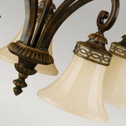 Luminosa Lighting Elstead Drawing Room 5 Light Multi Arm Chandelier Walnut Finish, E27 - thumbnail 4