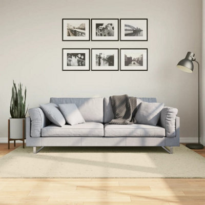 Berkfield Rug Huarte Short Pile Soft And Washable Cream 140X200 Cm - image 1
