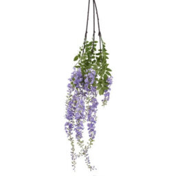 Wyld Haus Set Of 3 Large Purple Wisteria Artificial Flower Sprays - thumbnail 2
