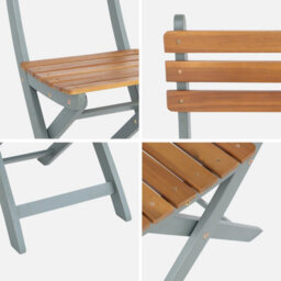 Sweeek - Set Of 4 Calena Folding Garden Chairs In Khaki Acacia 40 X 52 X 85 Cm - thumbnail 3