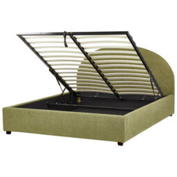 Beliani Ottoman Bed Boucle Vaucluse 160 X 200 Cm (Eu King Size) Light Green - thumbnail 8
