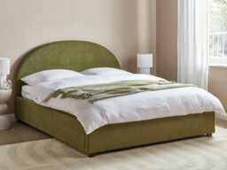 Beliani Ottoman Bed Boucle Vaucluse 160 X 200 Cm (Eu King Size) Light Green - thumbnail 2