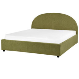 Beliani Ottoman Bed Boucle Vaucluse 160 X 200 Cm (Eu King Size) Light Green - thumbnail 6