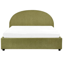 Beliani Ottoman Bed Boucle Vaucluse 160 X 200 Cm (Eu King Size) Light Green - thumbnail 4