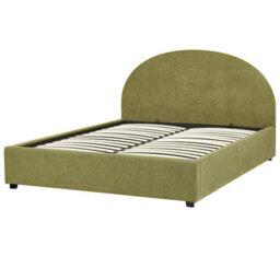 Beliani Ottoman Bed Boucle Vaucluse 160 X 200 Cm (Eu King Size) Light Green - thumbnail 7