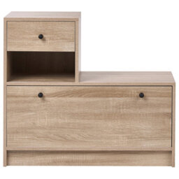 Wyld And Coco Hall Tree - Tilt-Out Shoe Cabinet, Drawer, Mirror - W77Xd35Xh70Cm - thumbnail 1