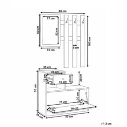 Wyld And Coco Hall Tree - Tilt-Out Shoe Cabinet, Drawer, Mirror - W77Xd35Xh70Cm - thumbnail 4