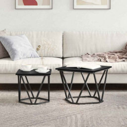 Berkfield Side Tables 2 Pcs Black Oak Engineered Wood - thumbnail 4