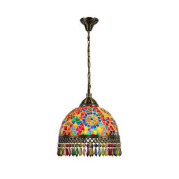 Turkish Moroccan Style Chandelier With Multi Coloured Acrylic Jewel Droplets Pendant Lights