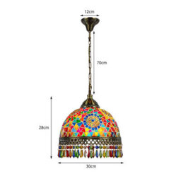 Turkish Moroccan Style Chandelier With Multi Coloured Acrylic Jewel Droplets Pendant Lights - thumbnail 2